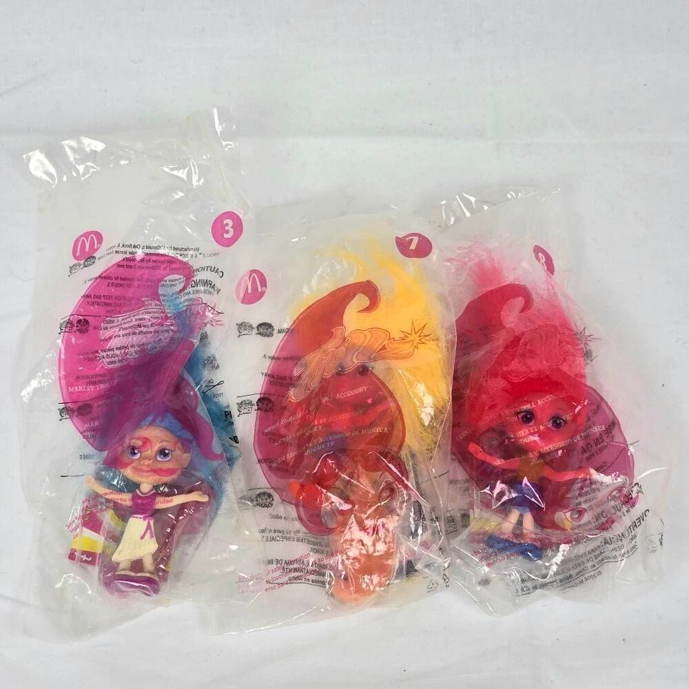 McDonald’s Trollz Happy Meal Toy Lot of 3 (2005, Sealed)
